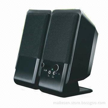 2.0-ch Multimedia Speakers with Built-in Active Amplifier, 4W Output Power, Weighs 425g